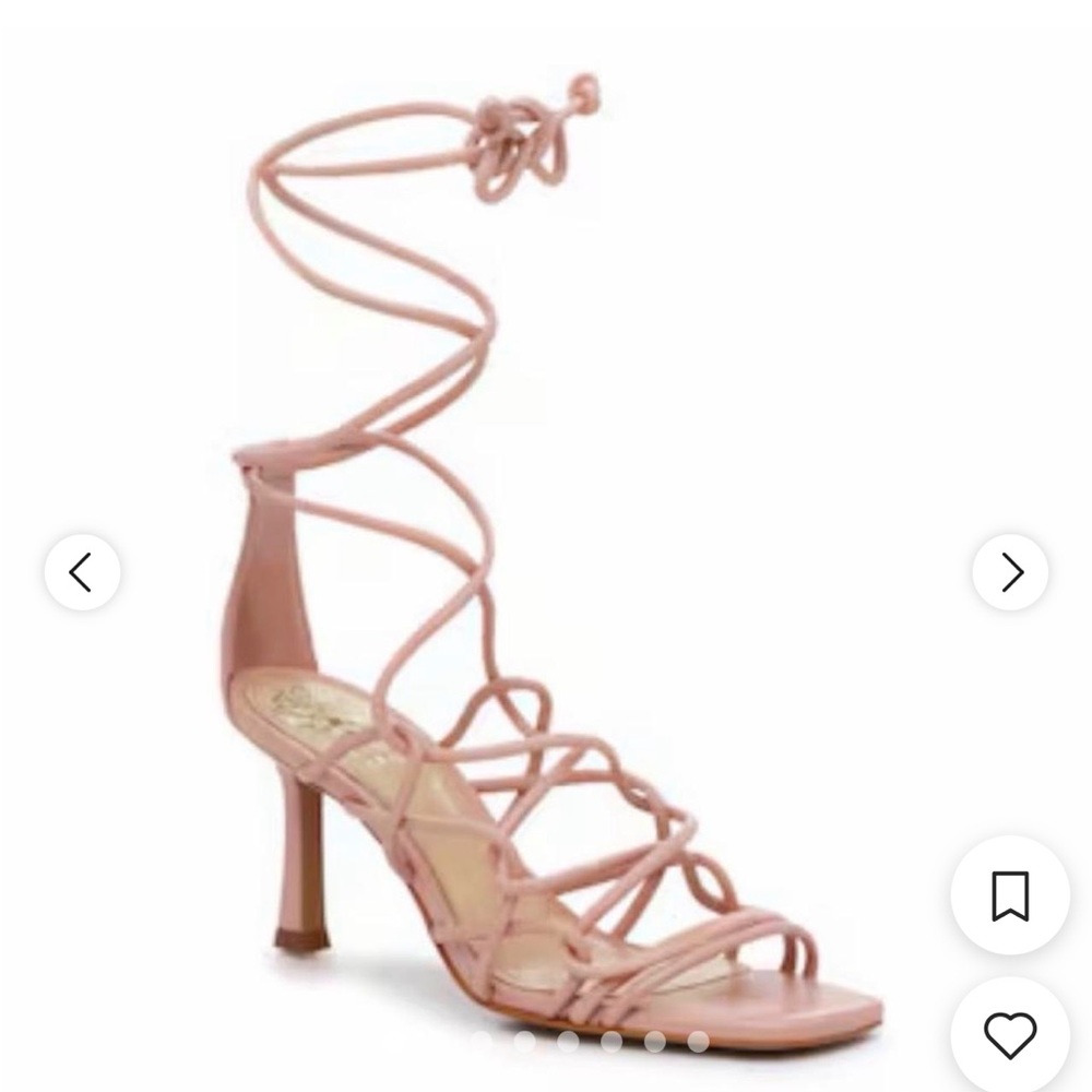 Vince Camuto Enjita Blush Strappy Lace-Up Sandals